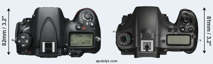 Compare D800 versus A68 top