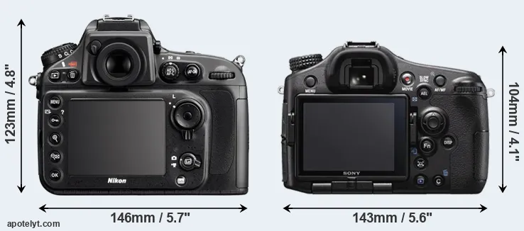 Comparison D800 or A77 II rear