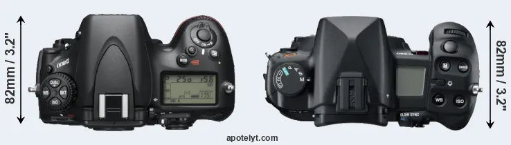 Compare D800 versus A850 top