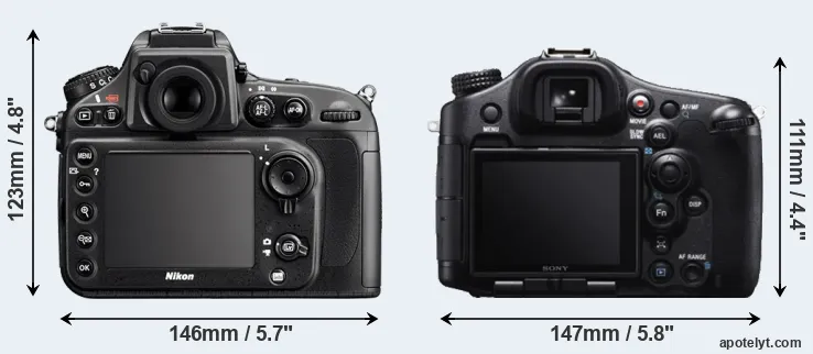 Comparison D800 or A99 rear