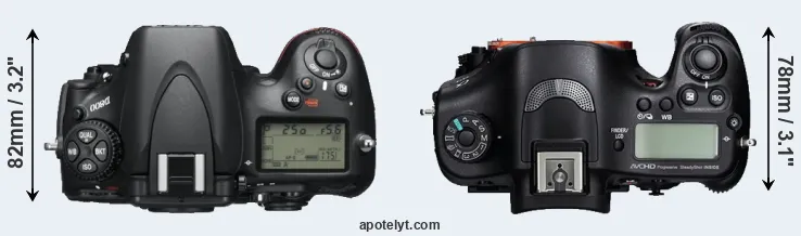 Compare D800 versus A99 top