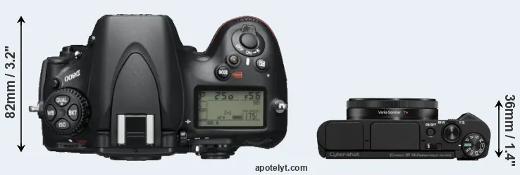 Compare D800 versus HX99 top