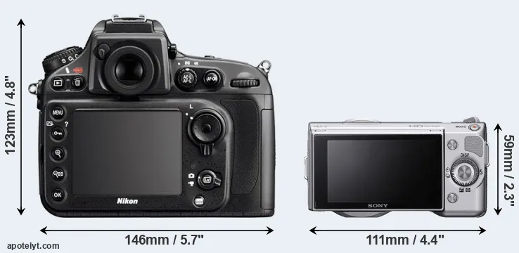 Comparison D800 or NEX-5 rear