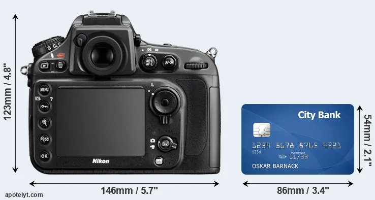 D800E and credit card rear side
