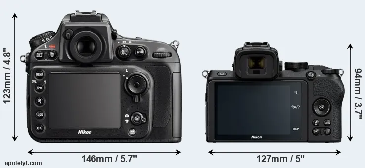 Comparison D800E or Z50 rear