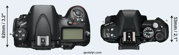 Compare D800E versus E-420 top