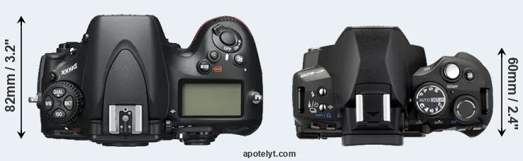 Compare D800E versus E-620 top