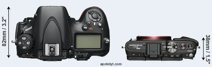Compare D800E versus E-PL6 top
