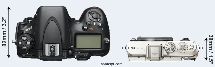 Compare D800E versus E-PL8 top