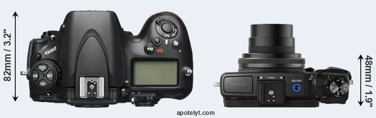 Compare D800E versus XZ-2 top