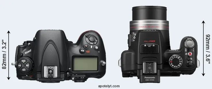 Compare D800E versus FZ100 top