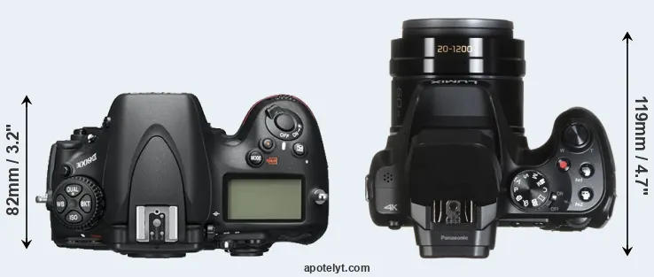 Compare D800E versus FZ82 top