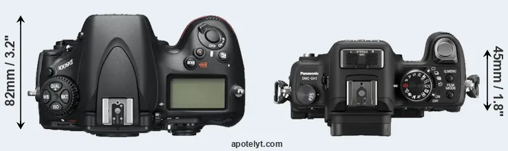 Compare D800E versus GH1 top