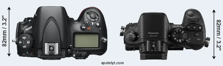Compare D800E versus GH3 top