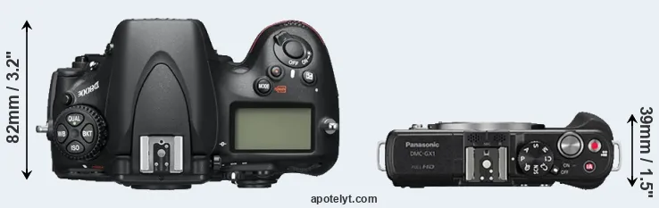 Compare D800E versus GX1 top