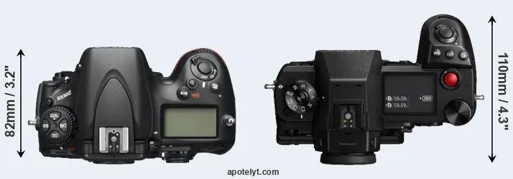 Compare D800E versus S1H top