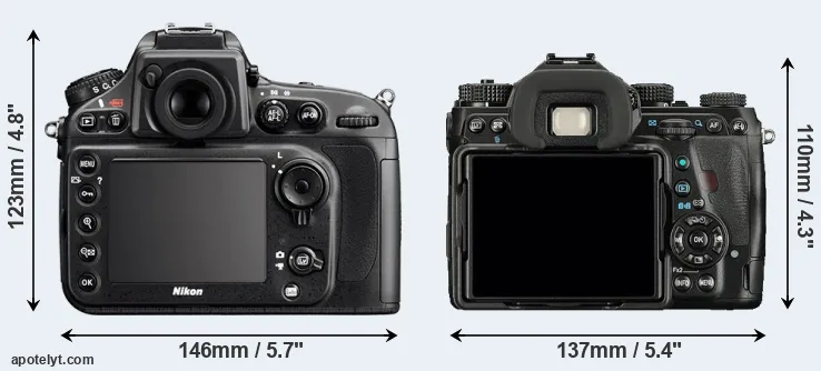 Comparison D800E or K-1 rear