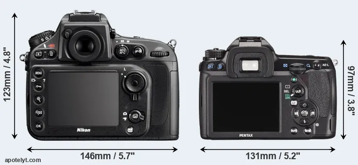 Comparison D800E or K-5 II rear