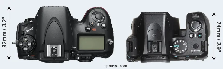 Compare D800E versus K-70 top