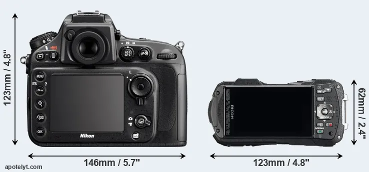 Comparison D800E or WG-60 rear