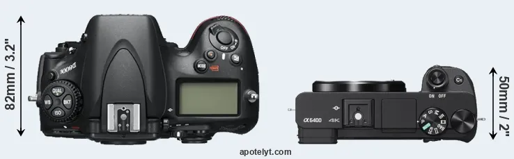 Compare D800E versus A6400 top