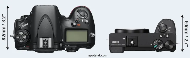 Compare D800E versus A6600 top