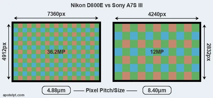D800E versus A7S III MP
