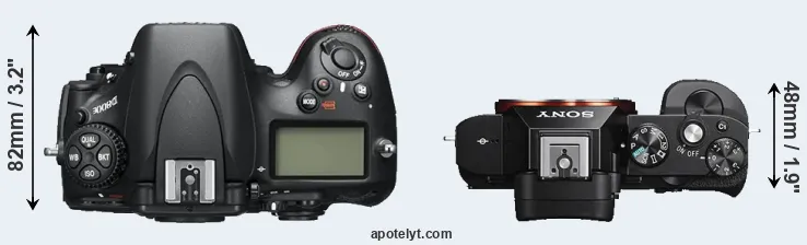 Compare D800E versus A7S top