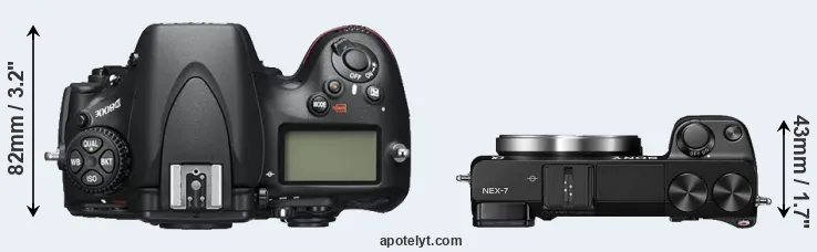 Compare D800E versus NEX-7 top