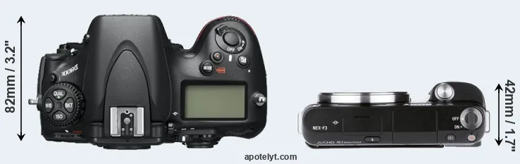 Compare D800E versus NEX-F3 top