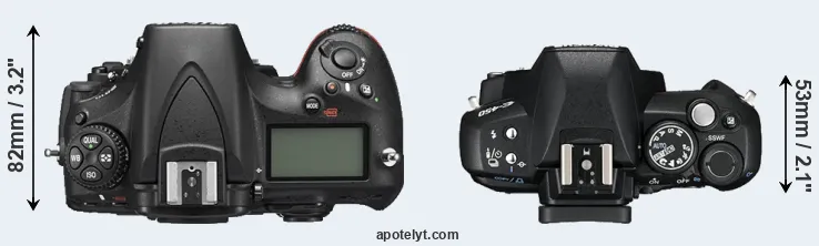 Compare D810 versus E-450 top