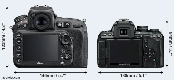 Comparison D810 or E-600 rear