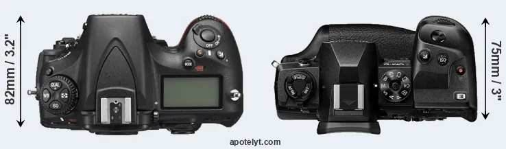 Compare D810 versus E-M1X top