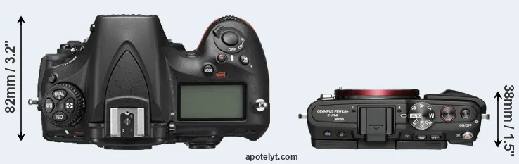 Compare D810 versus E-PL6 top