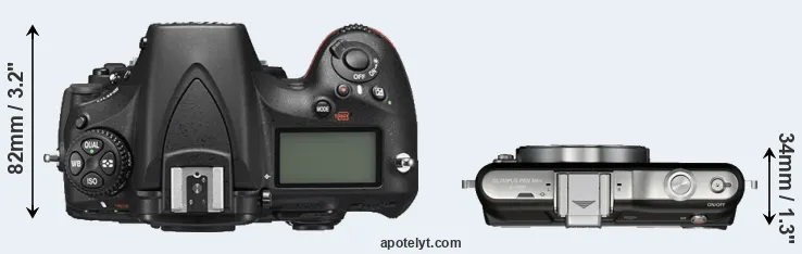 Compare D810 versus E-PM1 top