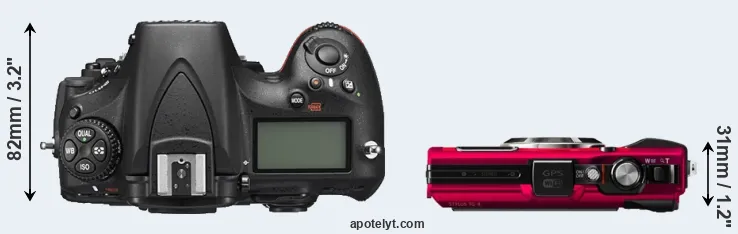 Compare D810 versus TG-4 top