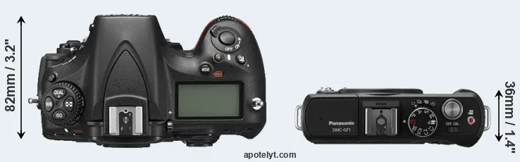 Compare D810 versus GF1 top