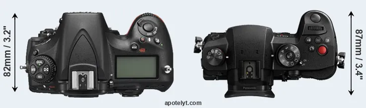 Compare D810 versus GH5 II top