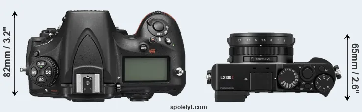Compare D810 versus LX100 II top