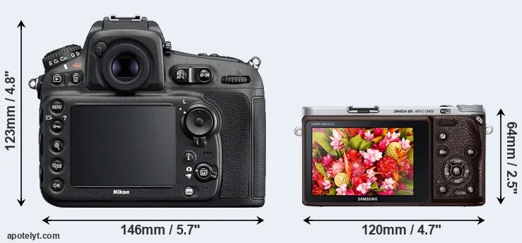 Comparison D810 or NX500 rear