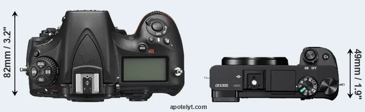 Compare D810 versus A6300 top