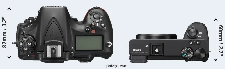 Compare D810 versus A6600 top