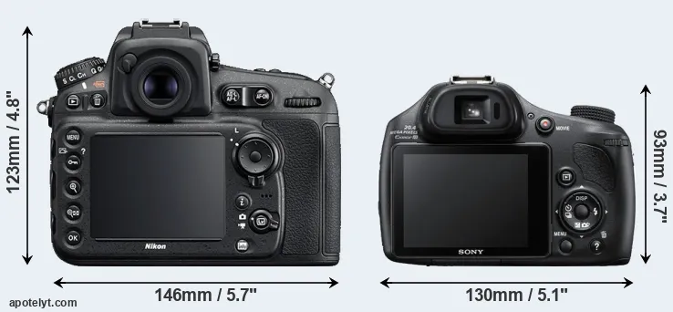 Comparison D810 or HX400V rear