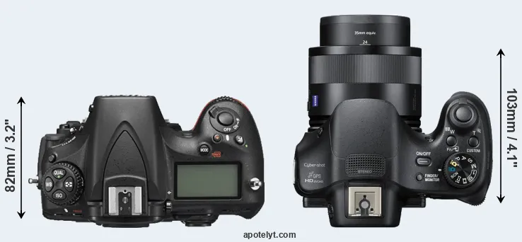 Compare D810 versus HX400V top