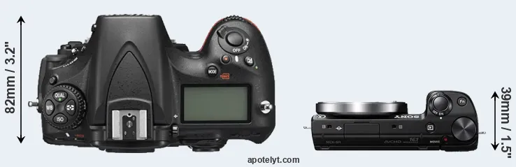 Compare D810 versus NEX-5R top