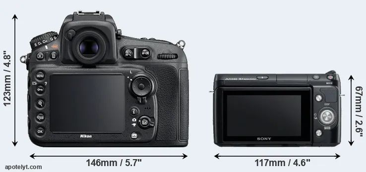 Comparison D810 or NEX-F3 rear