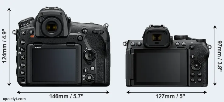 Comparison D850 or Z50 II rear
