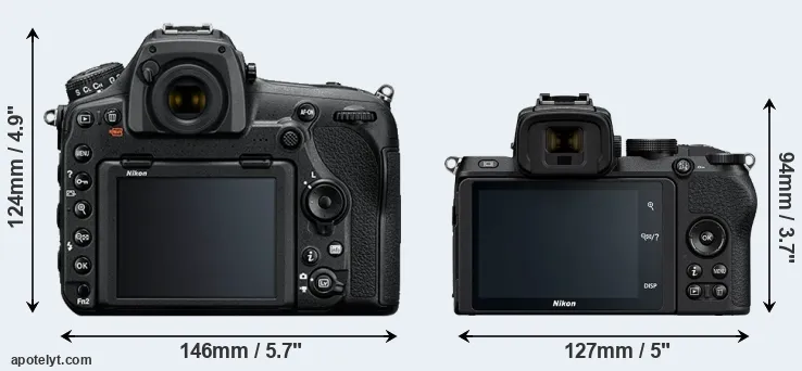 Comparison D850 or Z50 rear