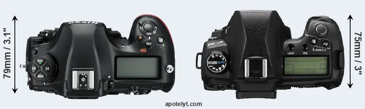 Compare D850 versus E-30 top