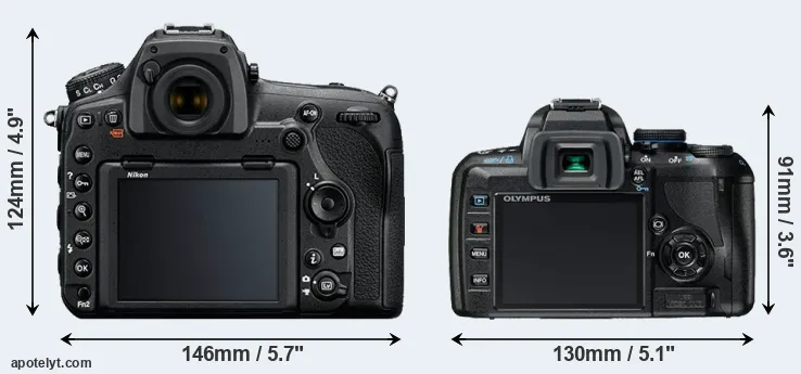 Comparison D850 or E-420 rear